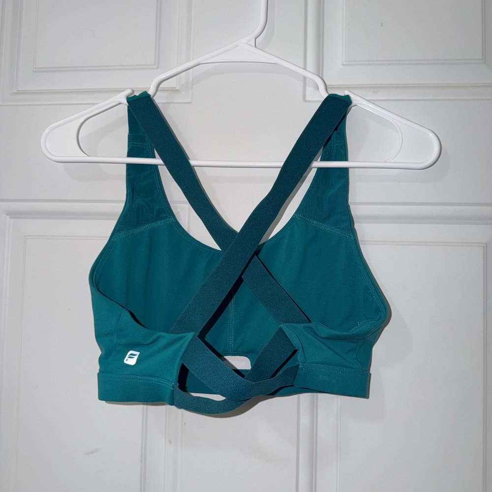 Fabletics Deep Teal Cross-Back Sports Bra